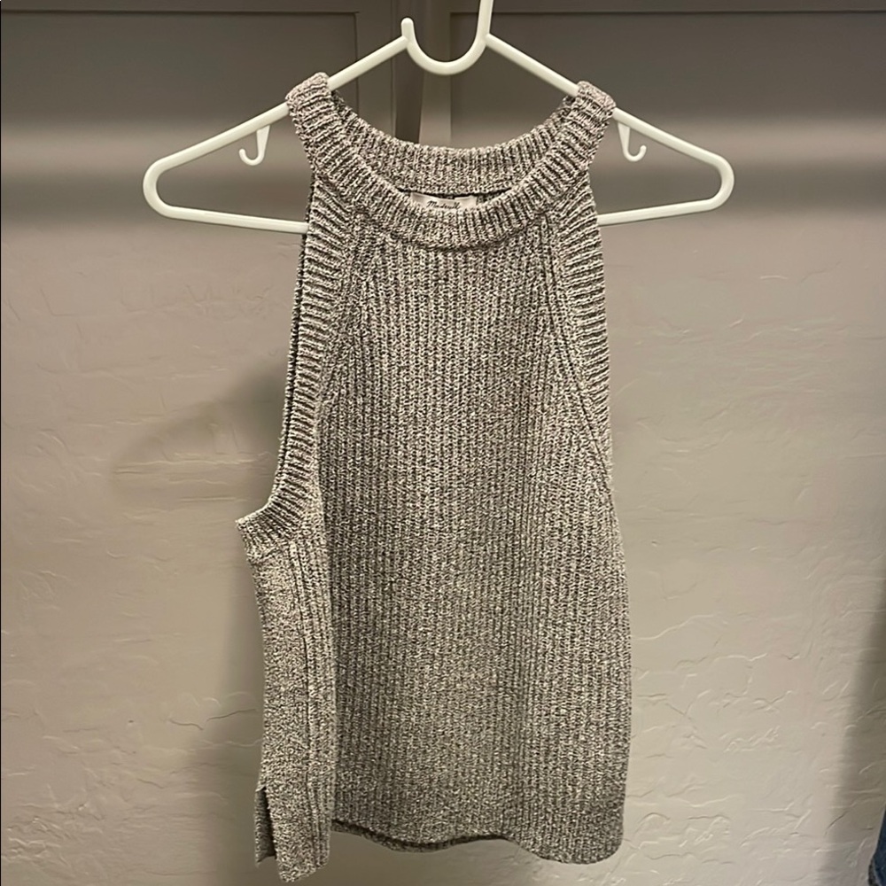 Madewell Gray Knit Sleeveless Top